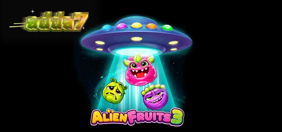 Alien Fruits 3 স্লট গেমের উজ্জ্বল নিওন মহাকাশ থিম এবং ৮x৮ গ্রিড ইন্টারফেস